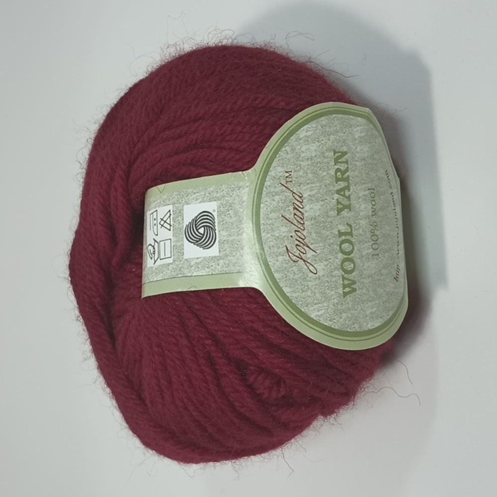 3/$15 Jojoland Wool Yarn 213 100% Wool Burgundy Red 50g 100m 110yd 1 Skein